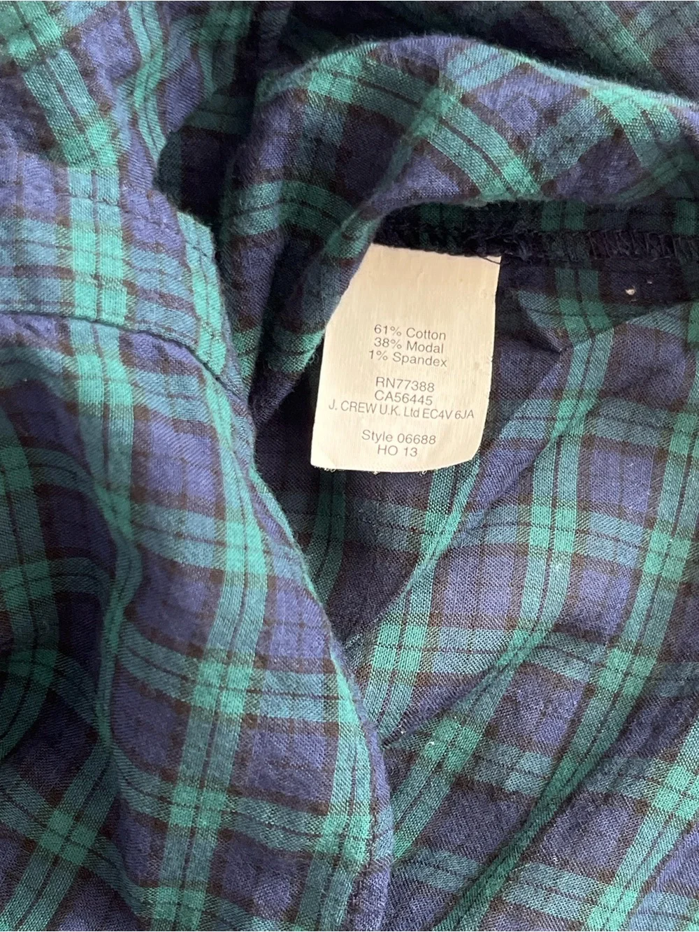 J. Crew Women’s Boy Fit Green & Blue Plaid Long-Sleeve Button-Down Shirt